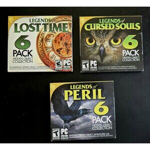 Sealed LEGENDS of Cursed Souls Peril & Lost Time Hidden Object 6 PACK PC GameDVD